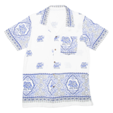 Mens Shirt Blue Crazy Pattern L