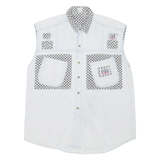 GET NAME USED Mens Denim Shirt Blue Check Sleeveless L