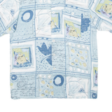 C.C.CONCORD Mens Shirt Blue Crazy Pattern L