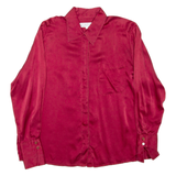 ELISABETH BONARD Womens Formal Shirt Maroon Long Sleeve M