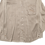 PANTHERE Mens Plain Shirt Brown Long Sleeve XL