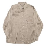 PANTHERE Mens Plain Shirt Brown Long Sleeve XL