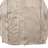 PANTHERE Mens Plain Shirt Brown Long Sleeve XL