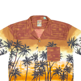PINEAPPLE COLLECTION Mens Hawaiian Shirt Brown Crazy Pattern L