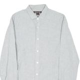 MICHAEL KORS Slim Fit Mens Plain Shirt Grey Long Sleeve S