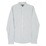 MICHAEL KORS Slim Fit Mens Plain Shirt Grey Long Sleeve S