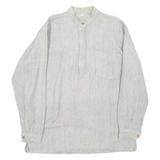 Mens Plain Shirt Grey Long Sleeve XL