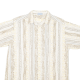 GREENFIELD Mens Shirt Brown Striped L