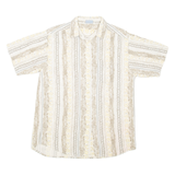 GREENFIELD Mens Shirt Brown Striped L