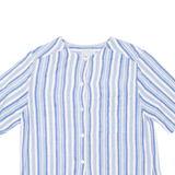 UCCELLI Womens Shirt Blue Striped S