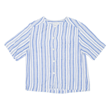 UCCELLI Womens Shirt Blue Striped S