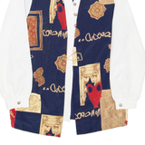 SIXTHSENSE Womens Shirt Blue Crazy Pattern Long Sleeve UK 16