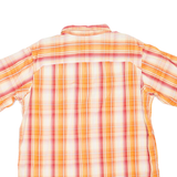 Mens Shirt Orange Check Long Sleeve XL
