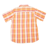 Mens Shirt Orange Check Long Sleeve XL