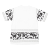 NOK FASHION Elephant Print Mens Shirt White L