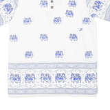 Elephant Print Mens Shirt White XL