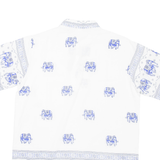 Elephant Print Mens Shirt White XL