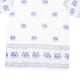 Elephant Print Mens Shirt White XL
