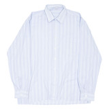 Mens Shirt Blue Striped Long Sleeve L