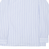 Mens Shirt Blue Striped Long Sleeve L