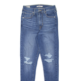 LEVI'S Mile High BIG E Distressed Womens Jeans Blue Slim Skinny W28 L30