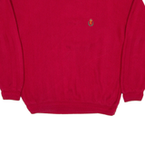 CHAPS RALPH LAUREN Mens Patterned Jumper Red Herringbone Chunky Knit L