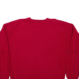 CHAPS RALPH LAUREN Mens Patterned Jumper Red Herringbone Chunky Knit L