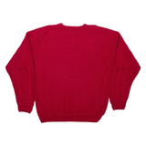 CHAPS RALPH LAUREN Mens Patterned Jumper Red Herringbone Chunky Knit L