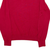 TOMMY HILFIGER Mens Jumper Red V-Neck Tight Knit M