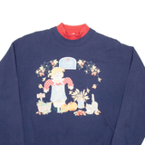 PLEASANT SHADE Autumn Harvest Womens Sweatshirt Blue USA L