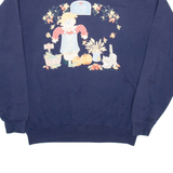 PLEASANT SHADE Autumn Harvest Womens Sweatshirt Blue USA L