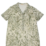 ACKERMANN Womens Shirt Dress Green 90s Crazy Pattern Midi XL