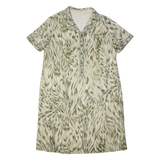 ACKERMANN Womens Shirt Dress Green 90s Crazy Pattern Midi XL