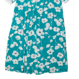 Womens Day Dress Blue 90s Floral Short Sleeve Midi M