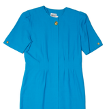 LESLIE FAY Womens Sheath Dress Blue Short Sleeve Midi M