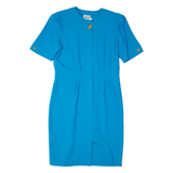 LESLIE FAY Womens Sheath Dress Blue Short Sleeve Midi M