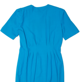 LESLIE FAY Womens Sheath Dress Blue Short Sleeve Midi M