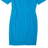 LESLIE FAY Womens Sheath Dress Blue Short Sleeve Midi M