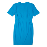 LESLIE FAY Womens Sheath Dress Blue Short Sleeve Midi M