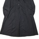 Womens A-Line Dress Black Spotted Long Sleeve Midi M