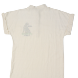 JAMBO Womens Shirt Dress Cream Short Sleeve Midi M