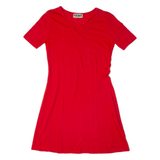 KRIMA Womens Skater Dress Red Short Sleeve Knee Length M