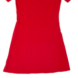 KRIMA Womens Skater Dress Red Short Sleeve Knee Length M