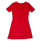 KRIMA Womens Skater Dress Red Short Sleeve Knee Length M
