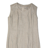 Womens Shift Dress Beige Sleeveless Knee Length S