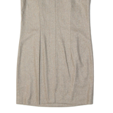 Womens Shift Dress Beige Sleeveless Knee Length S