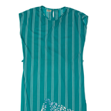 S&R Womens A-Line Dress Blue Striped Sleeveless Midi L