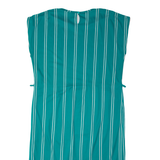 S&R Womens A-Line Dress Blue Striped Sleeveless Midi L