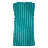 S&R Womens A-Line Dress Blue Striped Sleeveless Midi L