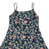 Womens Day Dress Blue Floral Sleeveless Knee Length L